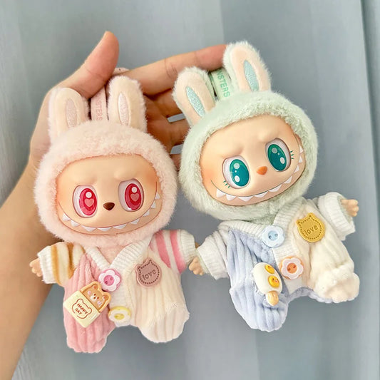 17cm Mini Plush Doll'S Clothes Labubu I II Idol Dolls Sitting Party Overalls Clothing Gift Outfit Accessories For Korea Kpop Exo