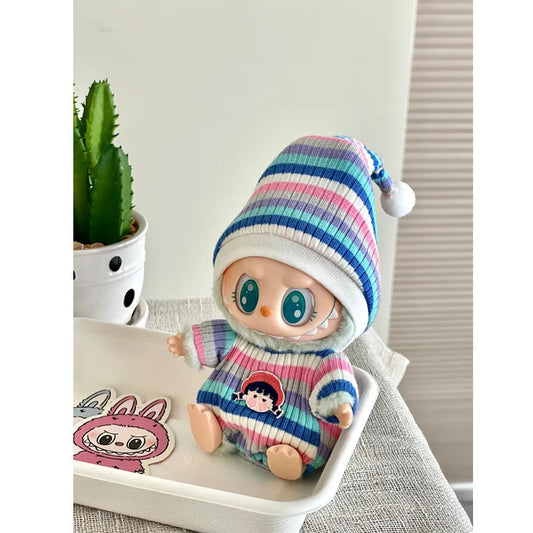 labubu clothes 17cm Mini Plush Doll'S Clothes Outfit Labubu Idol Dolls Sitting Party labubu v2 pajamas cute lovely doll clothes