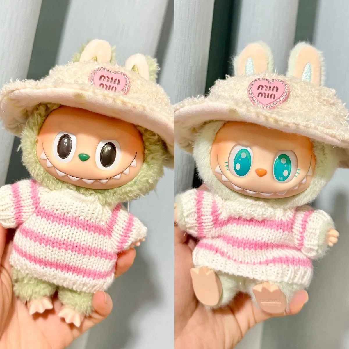 17cm Labubu I II Idol Dolls Cute Mini Plush Doll'S Clothes Korea Kpop Exo Idol Dolls Overalls Clothing DIY Accessories Gifts