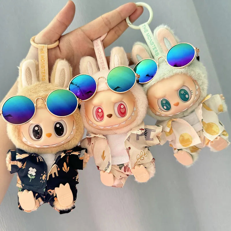 17cm Labubu I II Idol Dolls Clothes Cute Hoodie Mini Plush Doll Sitting Party Outfit Fashion Clothing Korea Kpop Exo DIY Gifts