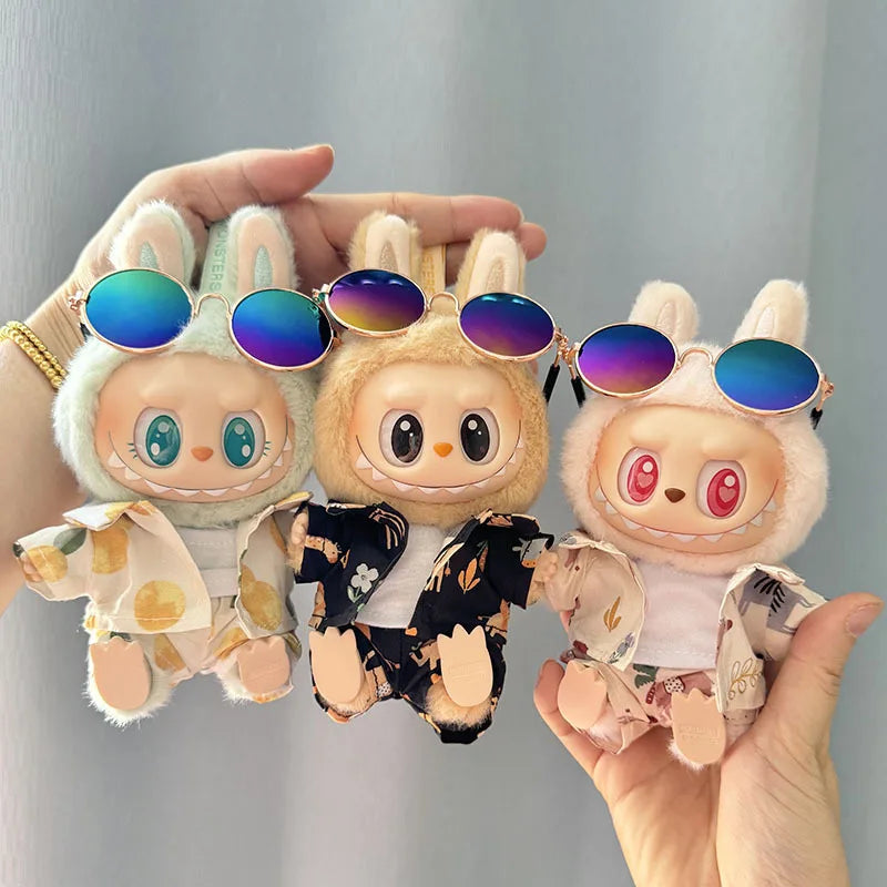 17cm Labubu I II Idol Dolls Clothes Cute Hoodie Mini Plush Doll Sitting Party Outfit Fashion Clothing Korea Kpop Exo DIY Gifts