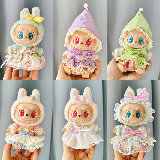 17cm Labubu II Idol Dolls Sitting Party Cute Mini Plush Doll'S Clothes Outfit Accessories For Korea Kpop Exo Clothing DIY Gift